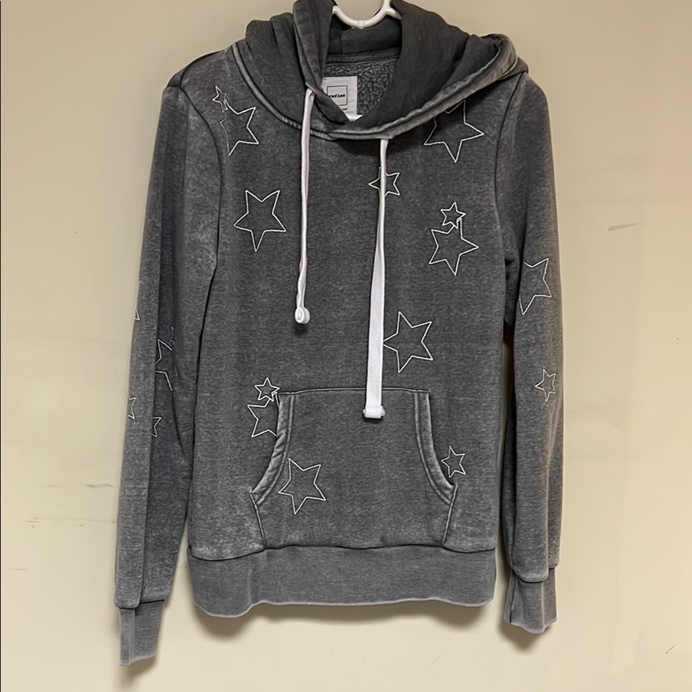 Reflex Heathered Grey Star Hoodie Pullover Medium